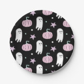 Ghost Pastel Halloween Verjaardag Papieren Bordje (Voorkant)