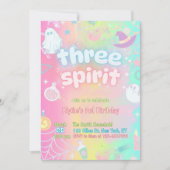 Ghost Pastel Neon Glow 3e verjaardag Halloween Kaart (Voorkant)