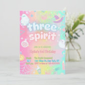 Ghost Pastel Neon Glow 3e verjaardag Halloween Kaart (Staand voorkant)