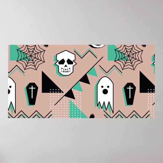 Ghost-patroon, halloween-thema naadloos patroon me poster (Voorkant)