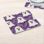 Ghost Pattern Halloween Kartonnen Onderzetters (Schuin)