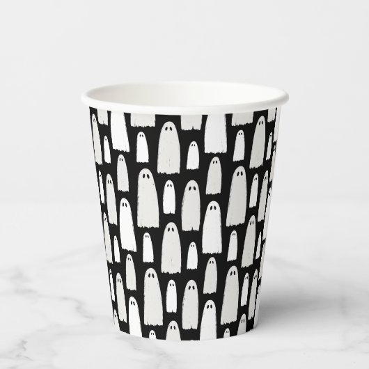 Ghost Pattern Halloween Papieren Bekers (Achterkant)