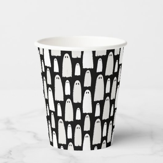 Ghost Pattern Halloween Papieren Bekers (Voorkant)