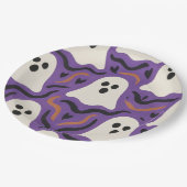 Ghost Pattern Halloween Papieren Bordje (Gekanteld)