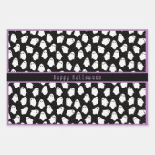 Ghost Pattern Happy Halloween Aangepaste tekst Inpakpapier Vel (Voorkant 3)