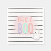 Ghost Peek A Boo Pastel Roze Halloween Verjaardag Servet (Voorkant)