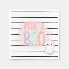 Ghost Peek A Boo Pastel Roze Halloween Verjaardag Servet