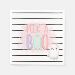 Ghost Peek A Boo Pastel Roze Halloween Verjaardag Servet