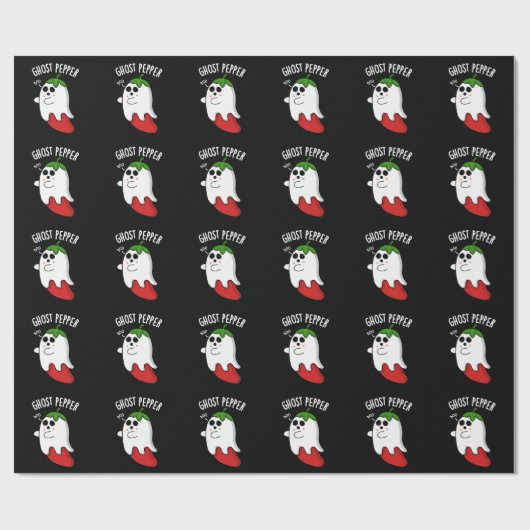 Ghost Pepper Funny Chili Pun Dark BG Cadeaupapier (Vlak)