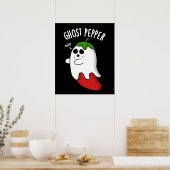 Ghost Pepper Funny Chili Pun Dark BG Poster (Keuken)