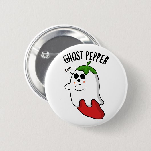 Ghost Pepper Funny Chili Pun  Ronde Button 5,7 Cm (Voorkant /achterkant)