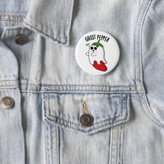 Ghost Pepper Funny Chili Pun  Ronde Button 5,7 Cm (In situ)