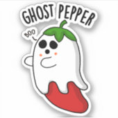 Ghost Pepper Funny Chili Pun Sticker (Voorkant)