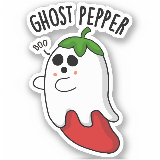 Ghost Pepper Funny Chili Pun Sticker (Voorkant)