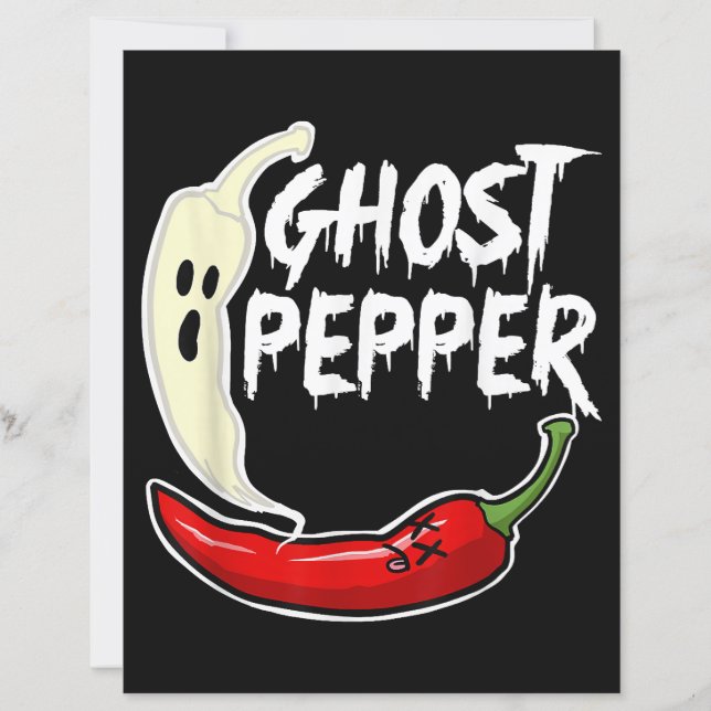 Ghost Pepper Funny Spicy Hot Halloween Ghost Peppe (Voorkant)