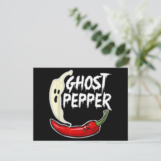 Ghost Pepper Funny Spicy Hot Halloween Ghost Peppe (Staand voorkant)
