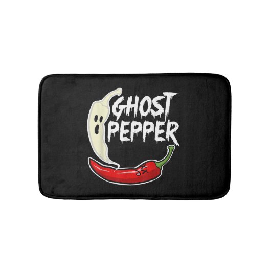 Ghost Pepper Funny Spicy Hot Halloween Ghost Peppe Badmat (Voorkant)