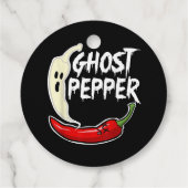 Ghost Pepper Funny Spicy Hot Halloween Ghost Peppe Bedankjes Labels (Achterkant)
