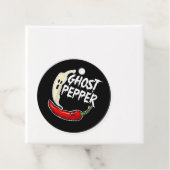 Ghost Pepper Funny Spicy Hot Halloween Ghost Peppe Bedankjes Labels (In situ)