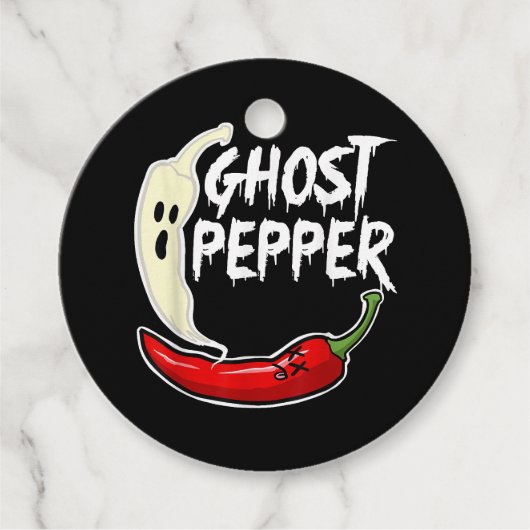 Ghost Pepper Funny Spicy Hot Halloween Ghost Peppe Bedankjes Labels (Voorkant)