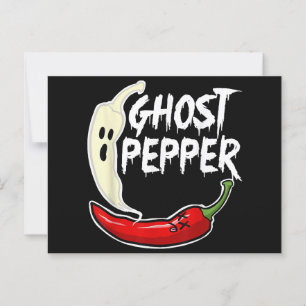 Ghost Pepper Funny Spicy Hot Halloween Ghost Peppe Briefkaart