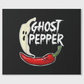 Ghost Pepper Funny Spicy Hot Halloween Ghost Peppe Cadeaupapier (Vlak)