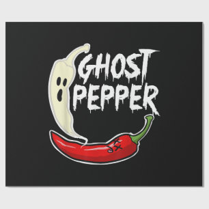 Ghost Pepper Funny Spicy Hot Halloween Ghost Peppe Cadeaupapier