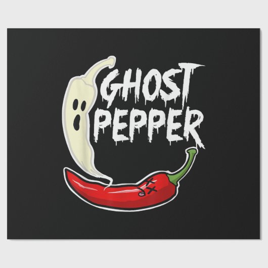 Ghost Pepper Funny Spicy Hot Halloween Ghost Peppe Cadeaupapier (Vlak)