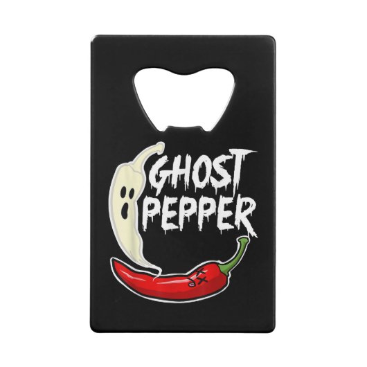 Ghost Pepper Funny Spicy Hot Halloween Ghost Peppe Creditkaart Flessenopener (Voorkant)