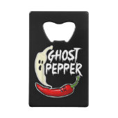 Ghost Pepper Funny Spicy Hot Halloween Ghost Peppe Creditkaart Flessenopener (Achterkant)
