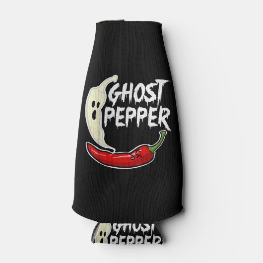 Ghost Pepper Funny Spicy Hot Halloween Ghost Peppe Flesjeskoeler (Voorkant)