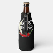 Ghost Pepper Funny Spicy Hot Halloween Ghost Peppe Flesjeskoeler (Fles Achterkant)