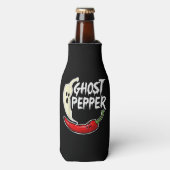 Ghost Pepper Funny Spicy Hot Halloween Ghost Peppe Flesjeskoeler (Fles Voorkant)