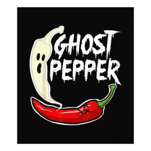 Ghost Pepper Funny Spicy Hot Halloween Ghost Peppe Foto Afdruk