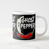 Ghost Pepper Funny Spicy Hot Halloween Ghost Peppe Grote Koffiekop (Rechts)