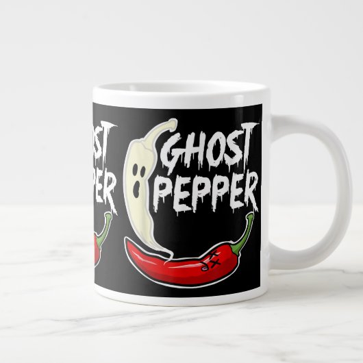 Ghost Pepper Funny Spicy Hot Halloween Ghost Peppe Grote Koffiekop (Rechts)