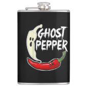 Ghost Pepper Funny Spicy Hot Halloween Ghost Peppe Heupfles (Voorkant)