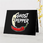 Ghost Pepper Funny Spicy Hot Halloween Ghost Peppe Kaart (Gele Bloem)