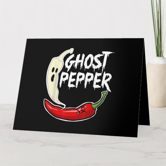 Ghost Pepper Funny Spicy Hot Halloween Ghost Peppe Kaart (Voorkant)