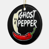 Ghost Pepper Funny Spicy Hot Halloween Ghost Peppe Keramisch Ornament (Links)