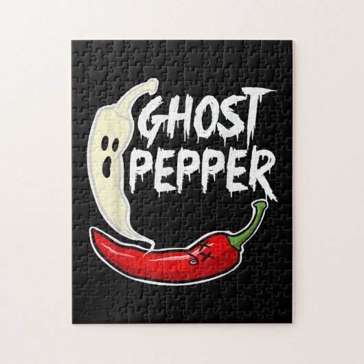 Ghost Pepper Funny Spicy Hot Halloween Ghost Peppe Legpuzzel (Verticaal)