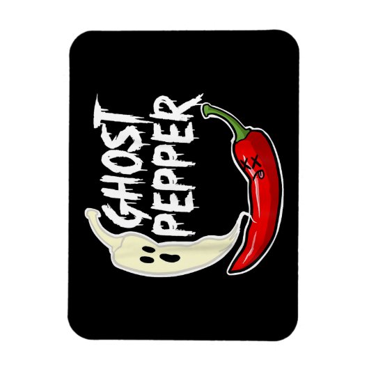 Ghost Pepper Funny Spicy Hot Halloween Ghost Peppe Magneet (Verticaal)
