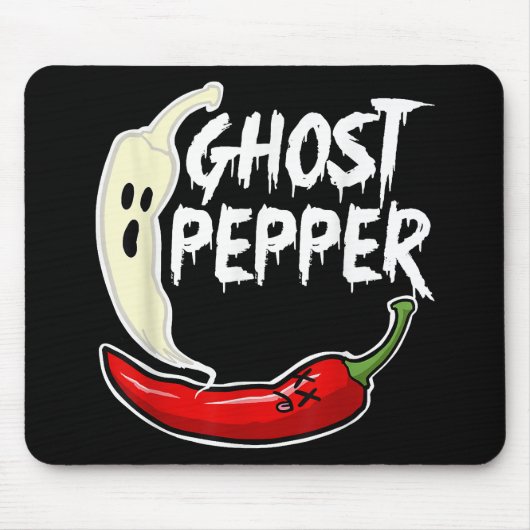 Ghost Pepper Funny Spicy Hot Halloween Ghost Peppe Muismat (Voorkant)