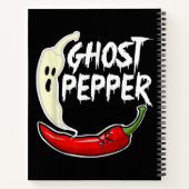 Ghost Pepper Funny Spicy Hot Halloween Ghost Peppe Notitieboek (Achterkant)