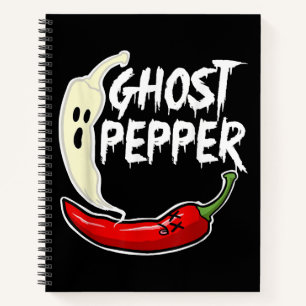 Ghost Pepper Funny Spicy Hot Halloween Ghost Peppe Notitieboek