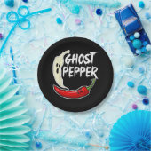 Ghost Pepper Funny Spicy Hot Halloween Ghost Peppe Papieren Bordje (Feest)