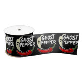 Ghost Pepper Funny Spicy Hot Halloween Ghost Peppe Satijnen Lint (Spoel)