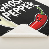 Ghost Pepper Funny Spicy Hot Halloween Ghost Peppe Sherpa Deken (3/4)