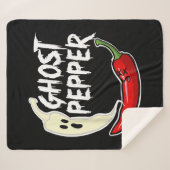 Ghost Pepper Funny Spicy Hot Halloween Ghost Peppe Sherpa Deken (Voorkant (horizontaal))