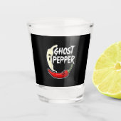 Ghost Pepper Funny Spicy Hot Halloween Ghost Peppe Shot Glas (Voorkant)